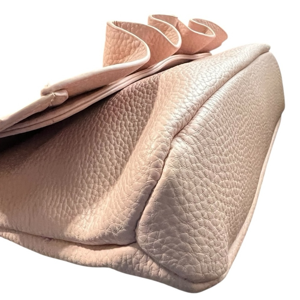 Kaari Blue Elegant Ruffled Pink Vegan Clutch - Picture 4 of 11